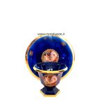 آجیل خوری 12 پارچه (6 نفره) مدل پیزا طرح نیلوفرانه کریستال سازان کد CS1241