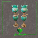 چراغ نفتدان مدل رومنس سبز فیروزه ای کریستال سازان کد N1261