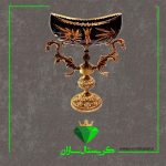 کشکول دو پوست مدل تابان کریستال سازان مشکی کد M1240