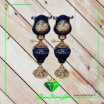 چراغ نفتدان لب چین مدل رومنس کریستال سازان سرمه ای رنگ کد N1275