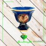 میوه خوری مدل پیزا طرح نیلوفرانه سرمه ای کریستال سازان کد M1241