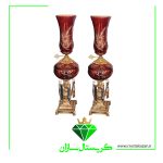 چراغ لاله آویزدار کریستال سازان مدل تابان قرمز رنگ کد CH1254