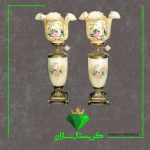 چراغ نفتدان لب چین مدل رومنس شیری کریستال سازان کد N1255