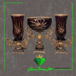 سه تیکه گلدان و کاسه سوپر دو پوست کریستال سازان مدل تابان کد CS1237