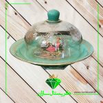 کیک خوری درب دار مدل رومنس کریستال سازان سبز رنگ کد K1268-RO