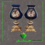 چراغ رومیزی کریستال سازان مدل فانوس سرمه ای رنگ کد CH1289