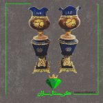 چراغ نفتدان مدل لامپا درباری سرمه ای رنگ کد N1296 کریستال سازان