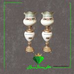 چراغ نفتدان لب چین مدل مینا رنگ شیری کد N1285