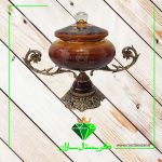 شکلات خوری کریستال پایه دار و درب دار کد K1322 کریستال سازان