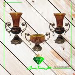 سه تیکه کریستال گلدان و آجیل خوری کد CS1223 کریستال سازان