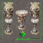 سه تیکه شمعدان و میوه خوری کد CS1410 کریستال سازان