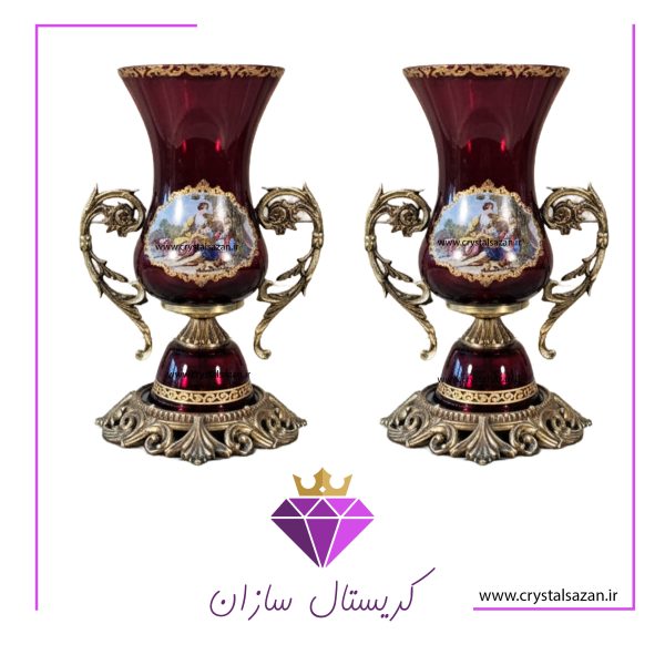 گلدان جفتی کریستال