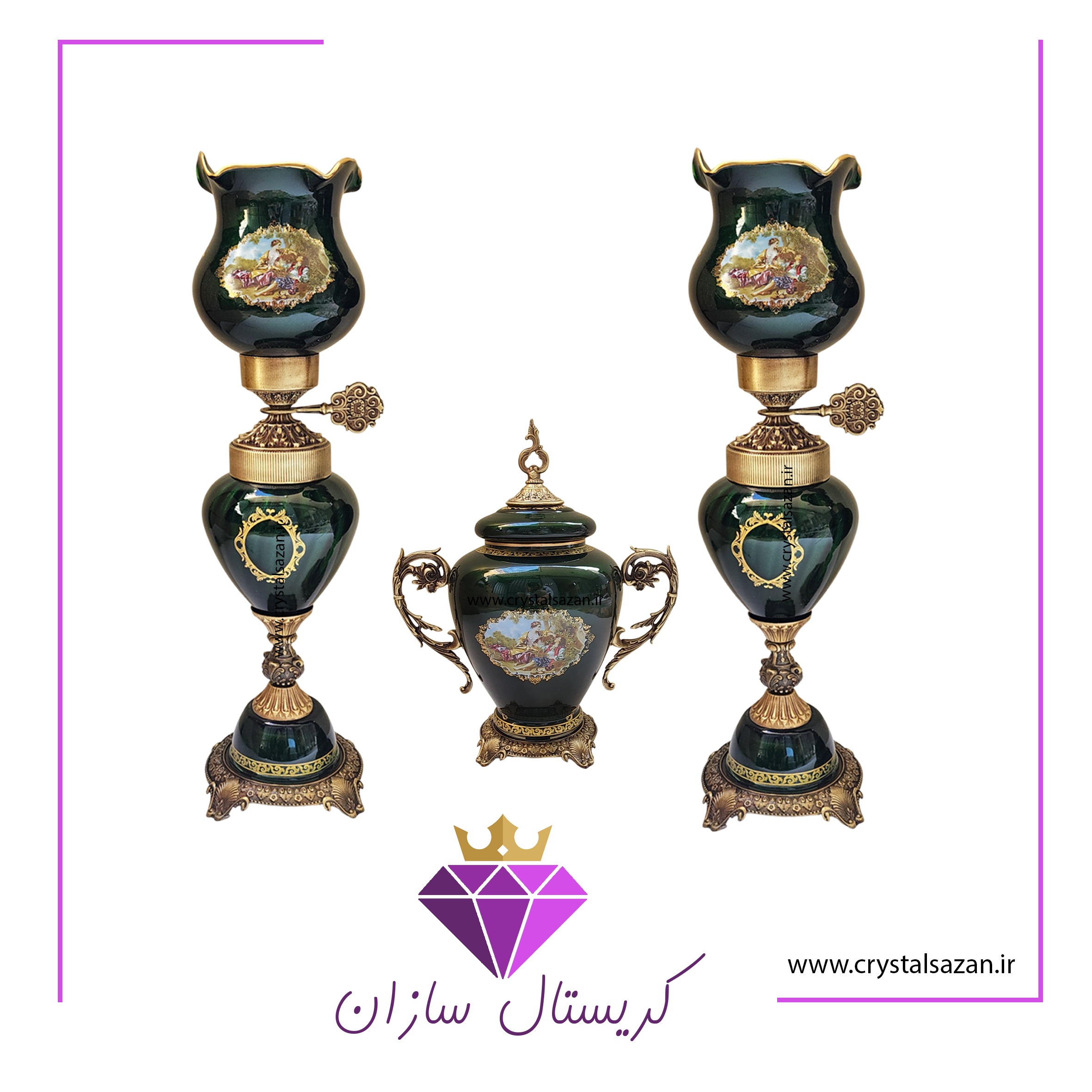 سه تیکه کریستال سه تیکه کریستال سازان کد CS1803 - تصویر 1